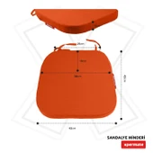 XPERMATE StandartFit Oval Sandalye Minderi Fermuarlı Yıkanabilir Kılıf Bağcıklı Su ve Yağ İtici 42x42x5 Kiremit thumbnail 5