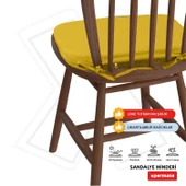 XPERMATE StandartFit Oval Sandalye Minderi Fermuarlı Yıkanabilir Kılıf Bağcıklı Su ve Yağ İtici 42x42x5 Sarı thumbnail 3