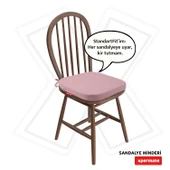 XPERMATE StandartFit Oval Sandalye Minderi Fermuarlı Yıkanabilir Kılıf Bağcıklı Su ve Yağ İtici 42x42x5 Pembe thumbnail 1