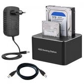 Usb 3.0 hdd docking station 2.5 inç,3.5 inç sata hdd klonlama standı HDD dock - 5