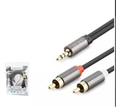 HADRON HDX1068 3.5MM TO 2RCA KABLO 2LINE GOLD 3M SİYAH thumbnail 3