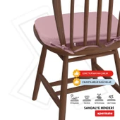 XPERMATE StandartFit Oval Sandalye Minderi Fermuarlı Yıkanabilir Kılıf Bağcıklı Su ve Yağ İtici 42x42x5 Pembe thumbnail 3