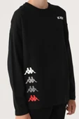 Kappa Siyah Bisiklet Yaka Kappa Logo Baskılı Erkek Çocuk Sweatshirt thumbnail 3