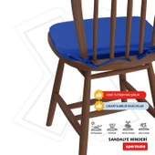 XPERMATE StandartFit Oval Sandalye Minderi Fermuarlı Yıkanabilir Kılıf Bağcıklı Su ve Yağ İtici 42x42x5 Mavi thumbnail 3