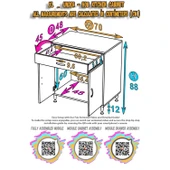 Modilayn DOQU (XL) Set Ocak Altı Dolap 70x88x48 cm 1 Çekmece 2 Kapaklı ve 1 Gözlü Tüp Bölmelidir - 6