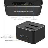 Usb 3.0 hdd docking station 2.5 inç,3.5 inç sata hdd klonlama standı HDD dock - 4