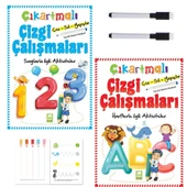 Çıkartmalı Çizgi Çalışmaları harfler ve sayılarla ilgili aktiviteler  ikisi bir arada yaz-sil özellik - 1