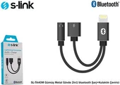 S-link SL-TA40M Lightning Gri Metal 2in1 bluetooth Şarj+Kulaklık Çevirici - 2