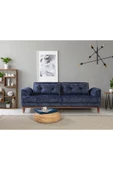 Perla Sofa Madrid Üçlü Yataklı Koltuk Bora Lacivert - 2