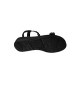YAZKIŞ Kadın Siyah Ten Üzeri Taşlı Bileği Lastikli 4cm  Rahat Taban Sandalet - 9