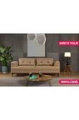 Perla Sofa Madrid Üçlü Yataklı Kanepe Hardal Kazayağı - 1