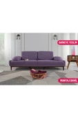 Perla Sofa   NELSON ÜÇLÜ KOLTUK KETEN MOR thumbnail 1