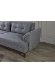 Perla Sofa   Madrid Üçlü Yataklı Kanepe Keten Açık Gri - 3