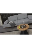 Perla Sofa   NELSON ÜÇLÜ KOLTUK KETEN GRİ KAZAYAĞI - 2