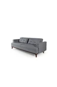 Perla Sofa Madrid Üçlü Yataklı Kanepe Keten Siyah Kazayağı - 4