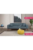 Perla Sofa   VELAR YATAKLI KANEPE KETEN MAVİ KAZAYAĞI thumbnail 1