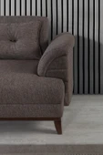 Perla Sofa Madrid Üçlü Yataklı Kanepe Keten Kahve - 3