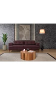 Perla Sofa   Madrid Üçlü Yataklı Kanepe Koyu Bordo Kazayağı thumbnail 2