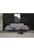 Perla Sofa NELSON ÜÇLÜ KOLTUK KETEN GRİ KAZAYAĞI - 1
