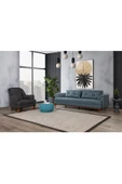 Perla Sofa   Madrid Koltuk Takımı Keten Mavi Kazayağı - 2