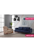Perla Sofa Madrid Koltuk Takımı Bora Lacivert Krem - 1