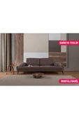 Perla Sofa Nelson Üçlü Kanepe Keten Kahve - 1