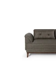 Perla Sofa   Madrid Koltuk Takımı Keten Koyu Kahve Kazayağı - 4