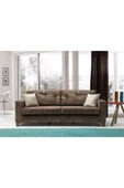 Perla Sofa Konfor Üçlü Kanepe Kahve - 1