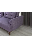 Perla Sofa Madrid Üçlü Yataklı Kanepe Keten Mürdüm - 3