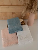 Pamuklu 3'lü 50x80 cm Renkli Bohem Detaylı Havlu Seti Baveno - 1