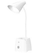 S-link SL-M9002 Usb Destekli Paslanmaz Çelik Beyaz Masa Üstü 12 SMD Ledli Okuma Lambası - 2