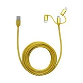 Frisby FA-7556UC Örgülü 3mt USB Data - Şarj Kablo (iOS-Android-Type-C) Sarı thumbnail 2