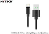 Hytech HY-X93 1m 2.A iPhone Lightning Şarj Kablosu Siyah - 2