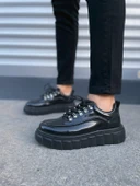 JET-010 Cloud Bağcıklı Rugan Erkek Günlük Sneaker Ayakkabı RST - Siyah thumbnail 2