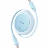 Baseus P10364500311-01 Free2 Pull 1m Şarj Kablo USB-C Mavi thumbnail 1