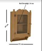 Ahşap Mdf Boyanabilir Tek Kapaklı Telli Duvar Mutfak Rafı - Terek - 1