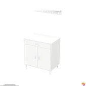 Modilayn DOQU (XXL) Set Ocak Altı Dolap 75x88x48 cm 1 Çekmece 2 Kapaklı ve 1 Gözlü Tüp Bölmelidir thumbnail 10