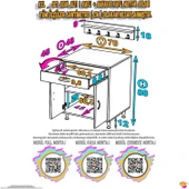 Modilayn QPLAS (XL) Set Ocak Altı Dolap 70x88x48 cm. Çekmeceli, kapaklı, raflı ve baharat raflı. - 5