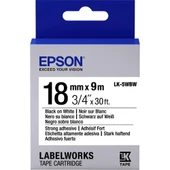 Epson LK-5WBW Güçlü Yapışkanlı Beyaz Üzeri Siyah 18mm 9Metre Etiket thumbnail 1