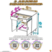 Modilayn DOQU (XXL) Set Ocak Altı Dolap 75x88x48 cm 1 Çekmece 2 Kapaklı ve 1 Gözlü Tüp Bölmelidir thumbnail 5