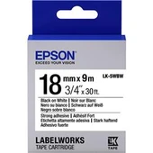 Epson LK-5WBW Güçlü Yapışkanlı Beyaz Üzeri Siyah 18mm 9Metre Etiket thumbnail 2