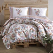 Clasy Ranforce %100 Pamuk Çift Kişilik Dört Mevsim Set Zemi Pudra - 1