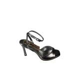 YAZKIŞ Kadın Siyah Gümüş Altın Kalın Tek Bantlı 10cn İnce Topuk Bilekten Bağlamalı Topuklu Ayakkabı thumbnail 9