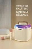 Torima D51 Beyaz Çift Mikrofonlu Kablosuz Parti Hoparlörü thumbnail 4