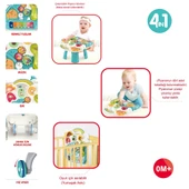 Piyanolu Yürüme Arkadaşı 4in1 Aktivite Masası Işıklı Müzikli Yürüteç Kırmızı thumbnail 2