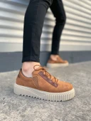 JET-502 Bold Bağcıklı Süet Erkek Günlük Sneaker Ayakkabı SKT - Taba thumbnail 1