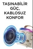 Torima D51 Beyaz Çift Mikrofonlu Kablosuz Parti Hoparlörü thumbnail 2