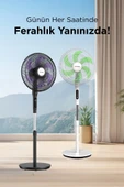 Torima SF-05 Beyaz Ayaklı 50W 3 Kademe 6 Pervaneli 16'' İnc Kumandalı Diğital Ekranlı Vantilatör Fan thumbnail 4