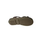 YAZKIŞ Kadın Beyaz Vizon(nut) Cilt Üzeri taşlı Arkası açık 4cm Kalın Rahat Taban Sandalet - 10