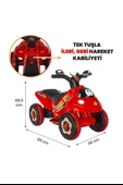 Renkli LED Işıklı Müzikli Akülü ATV Çocuk Motoru  Kırmızı - 2